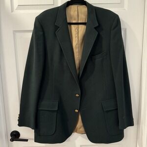 Vintage Donald Brooks Blazer Mens 42 L Dark Green Wool Jacket 60s Ivy League
